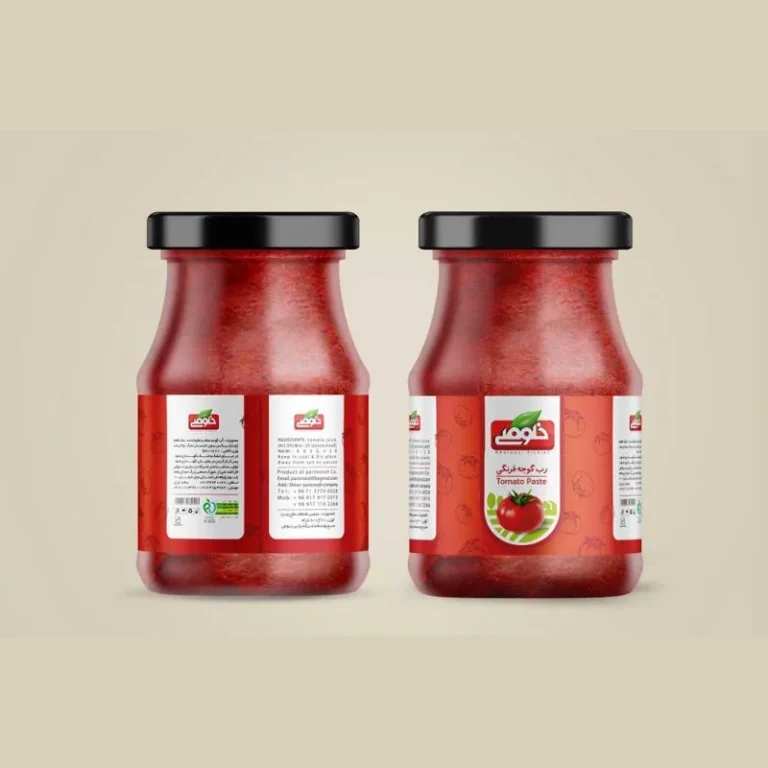 طراحی لیبل رب گوجه فرنگی خلوصی